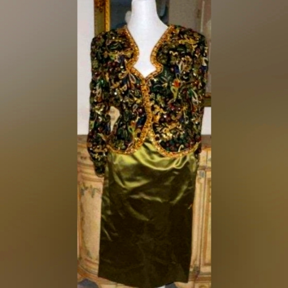VINTAGE Oscar De La Renta Beaded Evening Bolero
